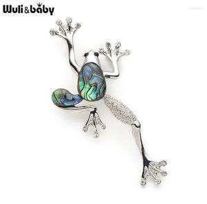 Pins Brooches Alloy Natural Shell Frog Women Men Banquet Metal Animal Brooch For Suits Dress Fashion Hat Scarf CorsagePins Kirk22