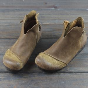 أحذية المرأة في الخريف أحذية 100 ٪ من الجلود الأصلية السيدات الكاحل أحذية السقوط الأحذية الإناث 201102