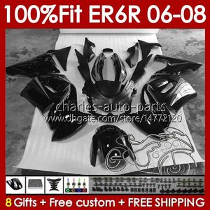 Tracada de carroceria OEM para Kawasaki Ninja Er6 650 R ER 6 F 650R ER-6F 2006 2007 2008 Corpo 139NO.115 ER 6F 650-R Frame ER6F 06 07 08 650R-ER6F 06-08 Fansando de mofo de injeção preto preto preto preto preto preto preto preto preto preto preto preto preto preto preto preto preto