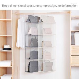 Multilayer Creative Women Multi-Layer Grids Hanging Bags Packing Organizer Lady Casual Solid Hushåll förvaringspåse Hanger Rack Boxes Bins