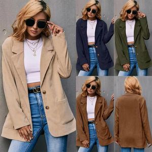 T318 Womens Suits & Blazers Tide Brand Designer High-Quality Retro corduroy series Suit Slim Plus Size Special deal last 20 pieces