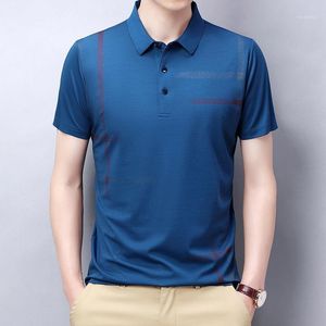 Men's Polos 2022 Shirt Youth Leisure Solid Summer Short Sleeve T-Shirt Light Business Slit Thin Men