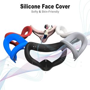 Oculus Quest 2 Silicone Replacement Face Pad Cushion Faces Cover Bracket Anti-sweat Anti-leakage Protective Mat Eye For OculusQuest2 VR Glasses Case Accessories