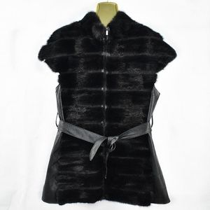 女性の毛皮のフェイク2022レザーミンクベストジャケットファッションソリッド女性自然な厚い暖かいストリートスタイル