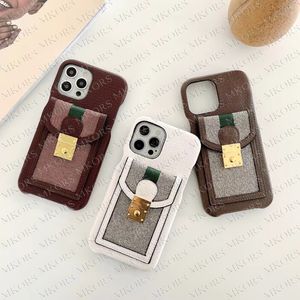 Luxury Retro Pattern Phone Cases for iPhone 13 13pro 12 12pro 11 Pro Max Card Pocket Leather Case Fashion Letter Prints Cover