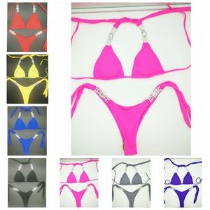 Férias Biquíni de Crystal Set Brasilian Spald Bathing Aritão Push Up Swimwear Bikinis Sexy Bandage Diamond Bikini T200508