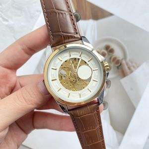 2022 Novos relógios masculinos de luxo Três Stitches Série Automática Relógio mecânico de alta qualidade European Top Watwatch Strap Strap Hollow-Out Dial