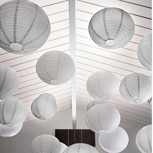 30pcs papierowy lambon piłki rozmiar chiński wiszący biały dekoracja ślubna papierowe lampy Lampionowe