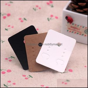 3.8*4.8Cm 100Pcs/Lot Kraft Paper Handmade Earrings Ear Stud Tags Small Cute Earring Packing Display Tag Card Drop Delivery 2021 Tags Price