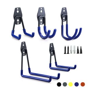 Heavy Duty Metal Hook Garage Organizer Wall Mount Bicycle Hanger Hooks Wall Mount Antislip Storage Hook For Ladders Garden Tool 220527