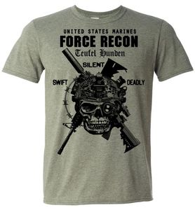 T-shirts voor heren USMC T-shirt US Marines Semper Fidelis Devil Dog Military Force Recon (1)