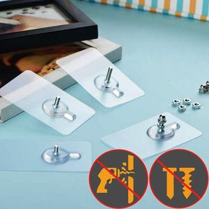 Hooks & Rails 6PCS/Set Non-Trace Self Adhesive Nails Hook For Po Frame Hole Paste Tack Pos Cross Stitch Strong Wall-posterHooks