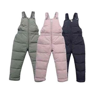 Autumn Winter Children's Clothing Warm Overall Baby Girls Boys Plus Thick Pants Toddler Jumpsuit For 1-5 Year Children down Rompers J220718