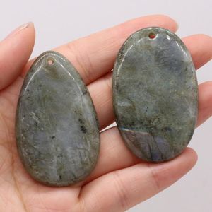 Pendant Necklaces Wholesale Flash Pendants Natural Stone Drop Egg Shaped Labradorite For Women DIY Charms Necklace Making Jewelry GiftPendan