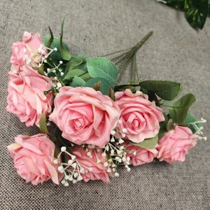 Fiori di rosa Fiore di seta finto per rose artificiali decorative Decorazione per feste di nozze