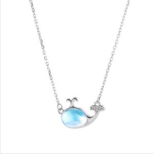 Pendant Necklaces Cute Crystal Dolphin Necklace Women Clavicle Bijou Bright Silver Plated Female Choker Accessories