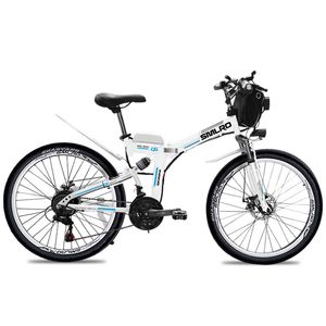 Smlro MX300 Elektrofahrrad mit Vollfederung, 500 W, 48 V, 13 Ah, E-Bike für Erwachsene mit abnehmbarem Akku, 26 Zoll, zusammenklappbares Elektrofahrrad, hochwertiges, modisches E-Bike, 21 Gänge