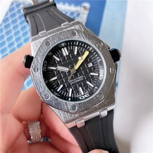 New Fashion Watch Mens Automatic Quartz Movement Waterproof High Quality Wristwatch Hour Hand Display Rubber Strap Simple Popular Watch