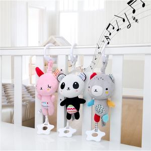 Baby Rattles Stroller Hanging Soft Toy Mobile Bed Cute Animal Doll Panda Rabbit Dog Crib Bell Toys for 0-12month 220428