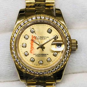 Rolesx Uxury Saat Tarihi GMT Lüks Erkek Mekanik Saat Otomatik Aile Kadınları Giyim Log Pearl Gold ve Stone RZ1930 Cenevre ES Erkekler İsviçre Bilek Swatches