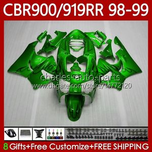 Kit corpo per HONDA CBR919RR CBR Greenflames 919RR 900RR CBR919 CBR900 RR 1998 1999 Carrozzeria 127No.109 900CC 919CC CBR900RR 98-99 CBR 900 919 RR CC 98 99 ABS OEM Carenatura