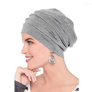 Beanie/Skull Caps Tinta unita Fodera in raso di cotone a doppio strato Cappellino per la testa da donna Night Confinement Cappello da pescatore per le donne Moda Oliv22