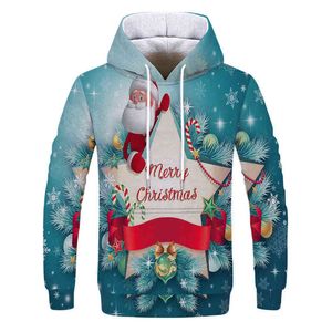 Capuzes 3D de Natal em crianças e tampas adultas Sorto moletons homens/mulheres de manga longa Autumn Winter Fashion Fashion Funny Clothes L220704