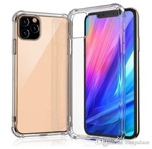 Rensa fall för iPhone 14 13 12 11 Pro Max X Xs XR Telefonfodral Transparent TPU Four-Corner Airbag Drop Protection Sleeve Soft Silicone Phone Cover Fabrikspriset