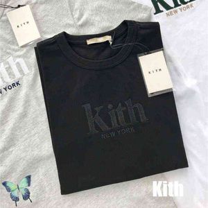 Odzież haft kith t-shirt ponadwymiarowe mężczyźni kobiety nowojorskie t-koszulka wysokiej jakości 2021 Casual Summer Tops Tees G1217