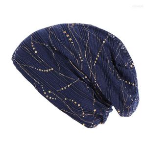 Beanie/Totenkopfkappen Sommermützen für Frauen Baumwolle Stretch Turban Hut Dünne Spitze Atmungsaktive Mütze Kreuz Motorhaube Chemo L0406 Elob22