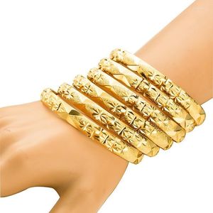Bangle Gold Color 6pcs/lote Ethiopian Jewellery Bangles Dubai for Women African Bracelets Giftsbangle Inte22
