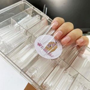 500pcs XXL Long Square Fake Nails Tips No C Curve Straight Nail Manicure Half Cover Acrylic False Nails Set UV Gel Builder 220725