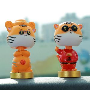 Interior Decorations Car Shaking Head Rich Money Tigers Decoration Spring Ornament Auto Dashboard Accessories Girls GiftsInterior