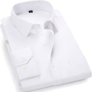 White Cotton Shirt Men Brand Long Sleeve Male Button Down Dress Shirts Solid Business Casual Slim Fit Work Camisa GT01 220330