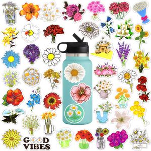 100 PCs Flowers adesivo de planta bem fofa adesivos engraçados para laptop DIY Caixa de viagem Phone de guitarra Scrapboard Scrapboard Scrapbook