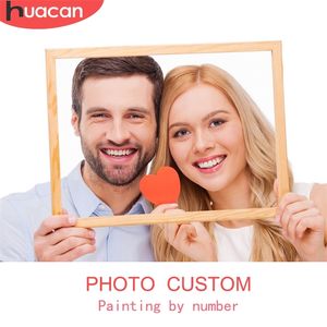 Huacan Frameless PO 사용자 정의 DIY 그림 숫자 그림 그리기 색칠 숫자 홈 장식 243648 색상 220623