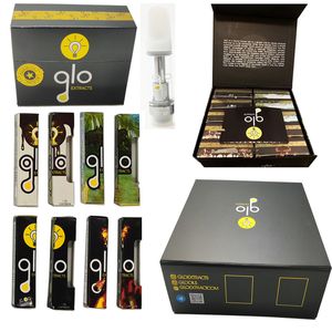 NEW GLO Extracts Vape Cartridges 510 Thread Atomizers Ceramic Coil Vaporizers 0.8ml 1ml Thick Oil Vapes Carts Packaging Disposable Battery GCC Coast Pens D8 Device