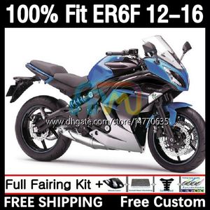 Injeção Mold Bodys para Kawasaki Ninja 650R ER 6F ER-6F ER6 F 2012 2013 2014 2015 2016 Bodywork 11DH.87 650-R 650 R 2012-2016 ER6F 12 13 14 15 16 OEM Fansando Blue Black