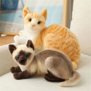 26/30/40cm Cute Real Life Plush Cats Doll Stuffed Lying Cat Toys for Children Baby Kids Birthday Gift Home Decoration 220418