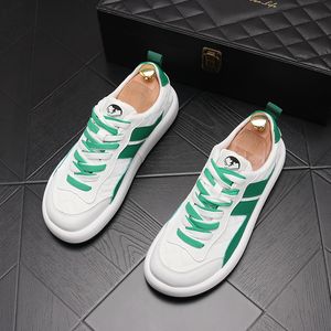 Italiensk lyxkl￤nning Business Wedding Party Shoes Fashion Design Lace Up Casual Sneaker Round Toe Thick Bottom Business Leisure Walking Loafers N244