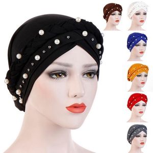 Beanie/Skull Caps Women Quality Headwrap Solid Color Muslim Chunky Ethnic Turban Hat Graceful Hair Loss Chemo Cap 2022 Davi22