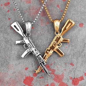 Colares pendentes Gun Black Gun Long Men Long Pingents Chain Punk para namorado masculino Jóias de aço inoxidável Criatividade Gift Wholesalependa