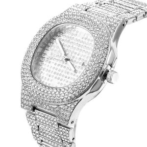 Mrożone Bling Women Mężczyźni Watch Ladi Luxury Rhintone Quartz Watch Watch Watch Watch Relogio feminino