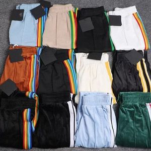 PA Designer Rainbow Angiel Men Palm Long Pants Krótki pasek Jogger Spodni Spodnia swobodne zimowe męskie spodnie tęczowe paski boczne Hurtowe