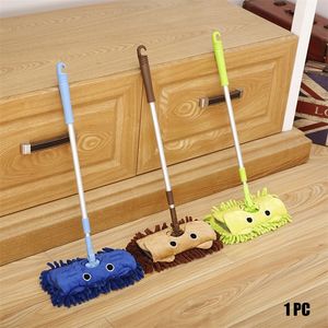 Kids Toy Cartoon Floor Mop Stretchable Portable Ergonomic Cleaning Tools Education Gift Home Kindergarten Restaurant Dining Room 220809