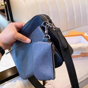 Handbags Men Leather TRIO Messenger Bags Luxury Shoulder Bag Make up Bag Designer Handbag Tote Man's bag