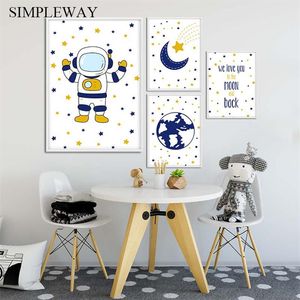 Wholesale wall prints for nursery for sale - Group buy Astronaut Space Nursery Canvas Child Poster Cartoon Simple Wall Art Print Painting Nordic Kid Baby Bedroom Decoration Picture1670