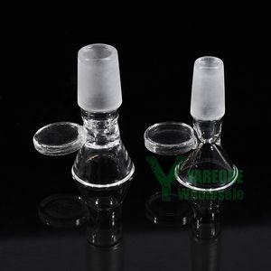 14mm 18mm Bong Bowl Piece, męskie wspólne szklane miski na zioła wymiana slajdów z grubym uchwytem do szklanej zlewki do bonga fajki wodne olej Dab Rigs YAREONE Wholesale