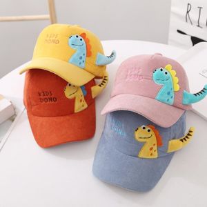 Berets Детский бейсболка Cartoon Carduroy Dinosaur Вышивая детская шляпа, мальчики, девочки, милые солнцезащитные шляпы, россия Япония, олив22