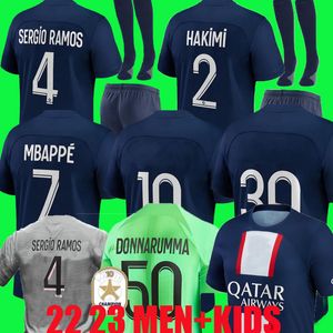 Maillot de Foot PSGS Soccer Jerseys Home Special Champions Mbappe Hakimi Sergio Ramos Wijnaldum Icardi Men Kids Verratti Donnarumma Football Shirt